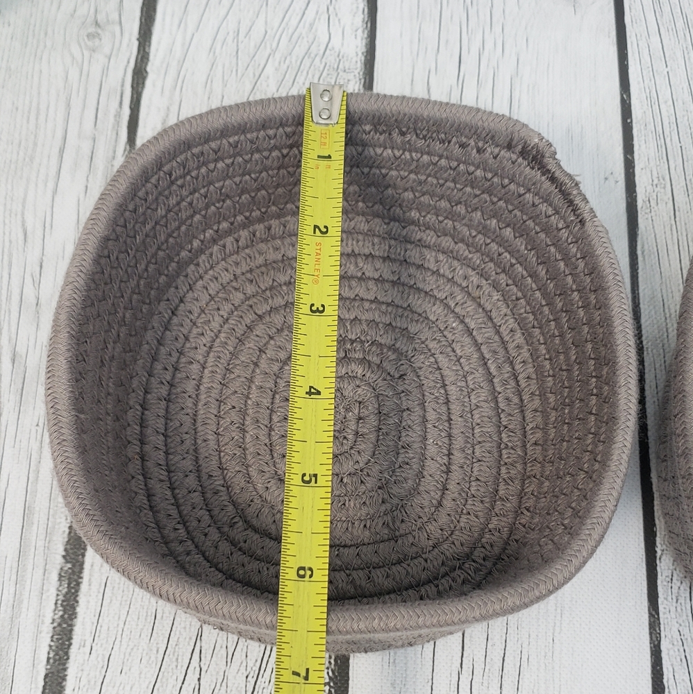 2 Cotton Rope Storage Baskets - Grey - Picture 6 of 11
